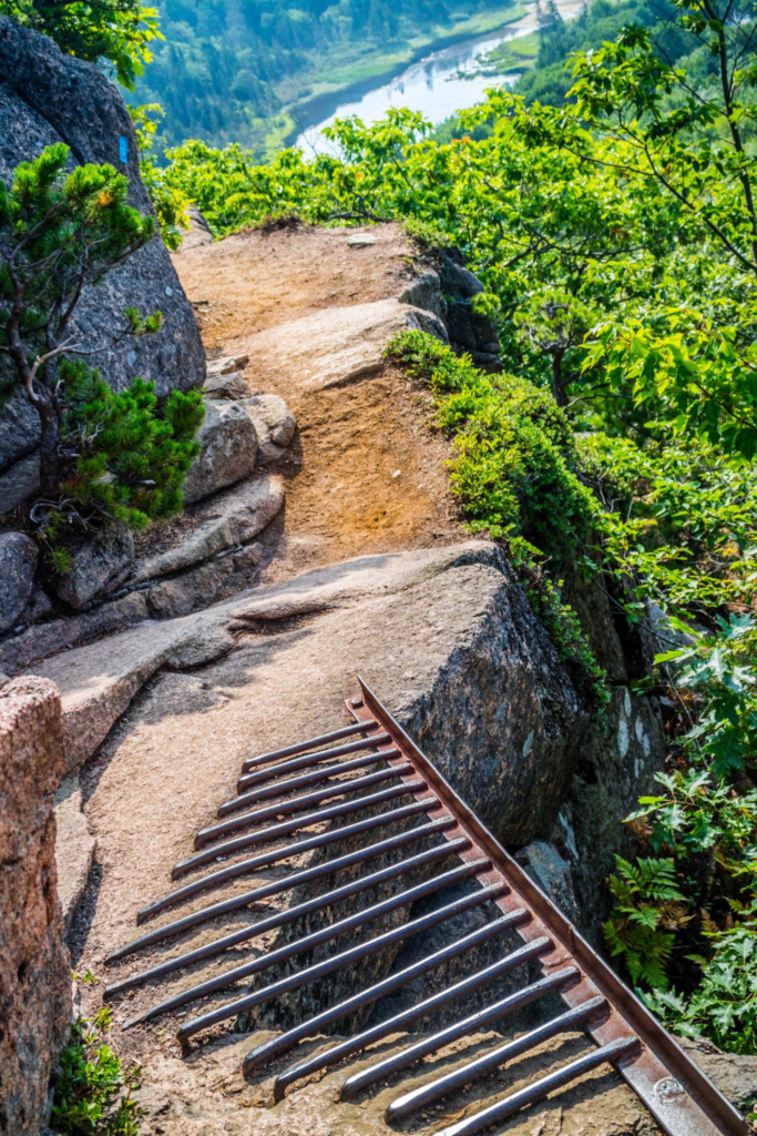 The Beehive Cliff Trail in Acadia National Park, Maine