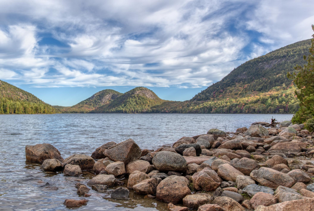 Rocky Shoreline at Jordan Pond in Acadia