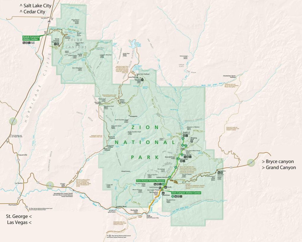 Zion National Park Location Guide - Entrances and Directions